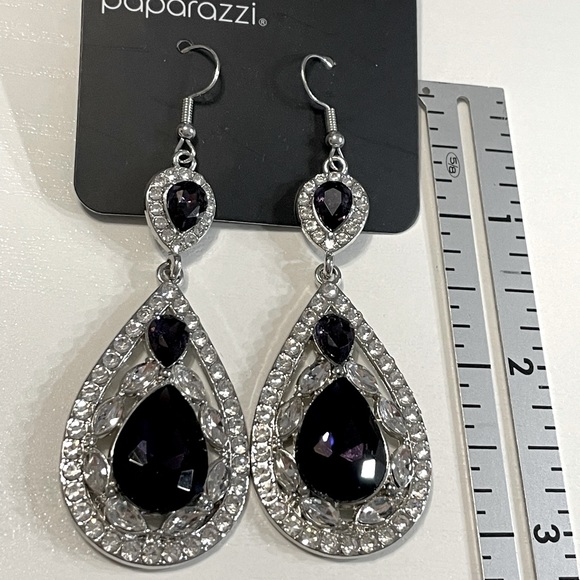 Silver & Purple Teardrop Earrings